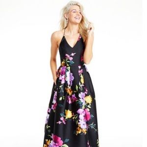 BCX Floral Criss-Cross Gown